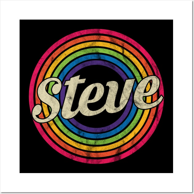 Steve - Retro Rainbow Faded-Style Wall Art by MaydenArt